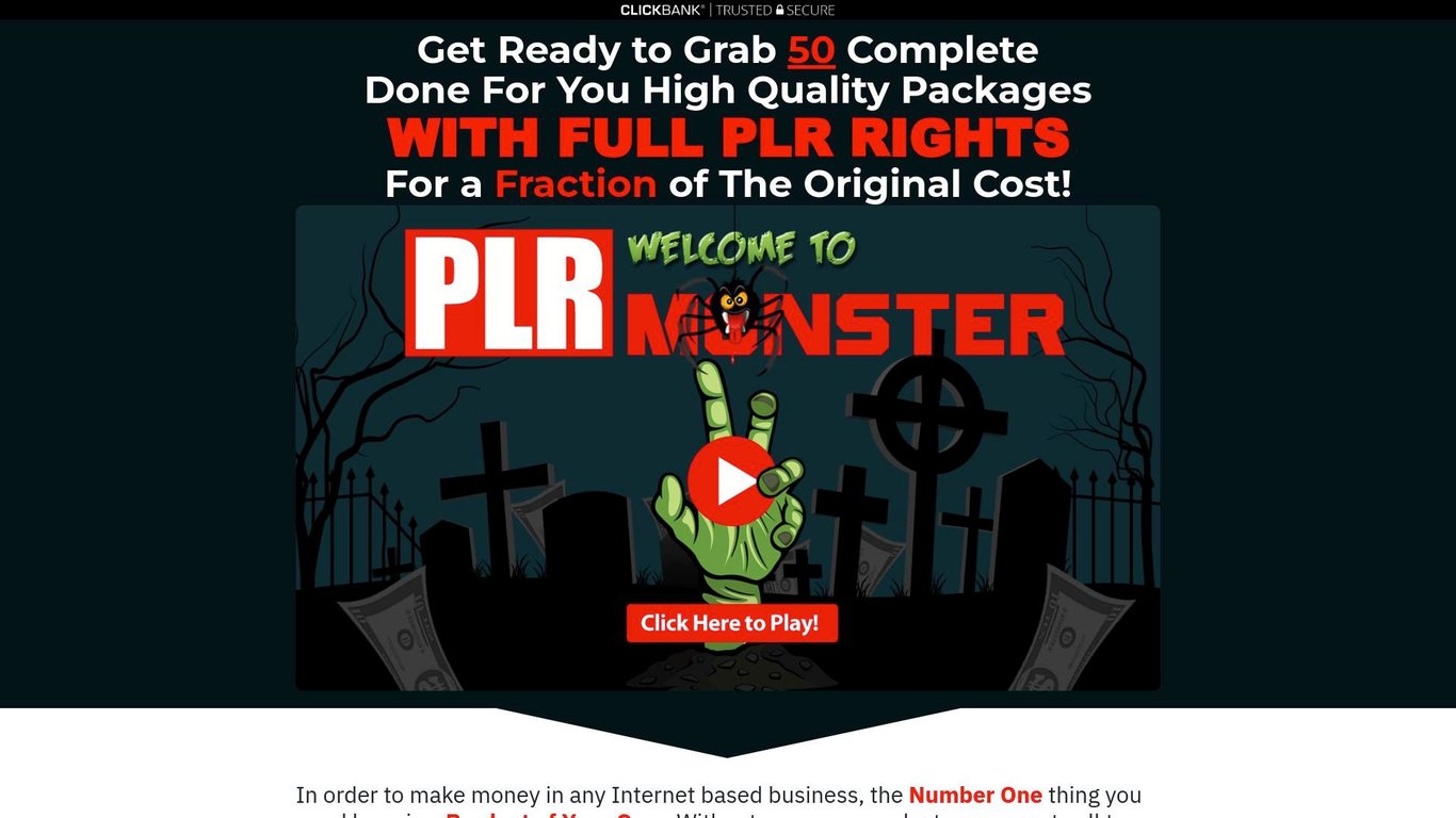 PLR Monster 50 Product Packages Complete With Full PLR Rights