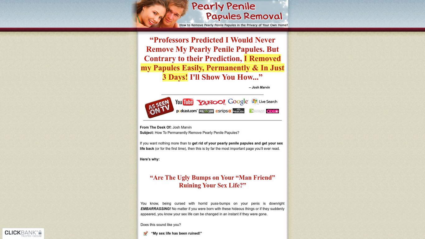 Pearly Penile Papules Removal - Brand New Market ~ HOT