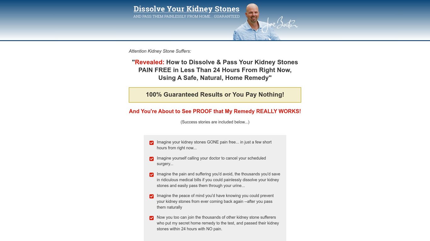 The Kidney Stone Removal Report!