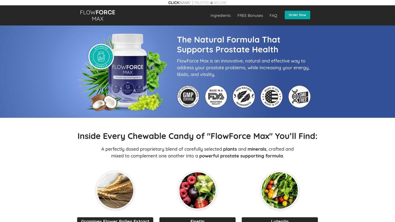 FlowForce Max - $4 EPC On Unique “Prostate Shrinking Chew Candy”