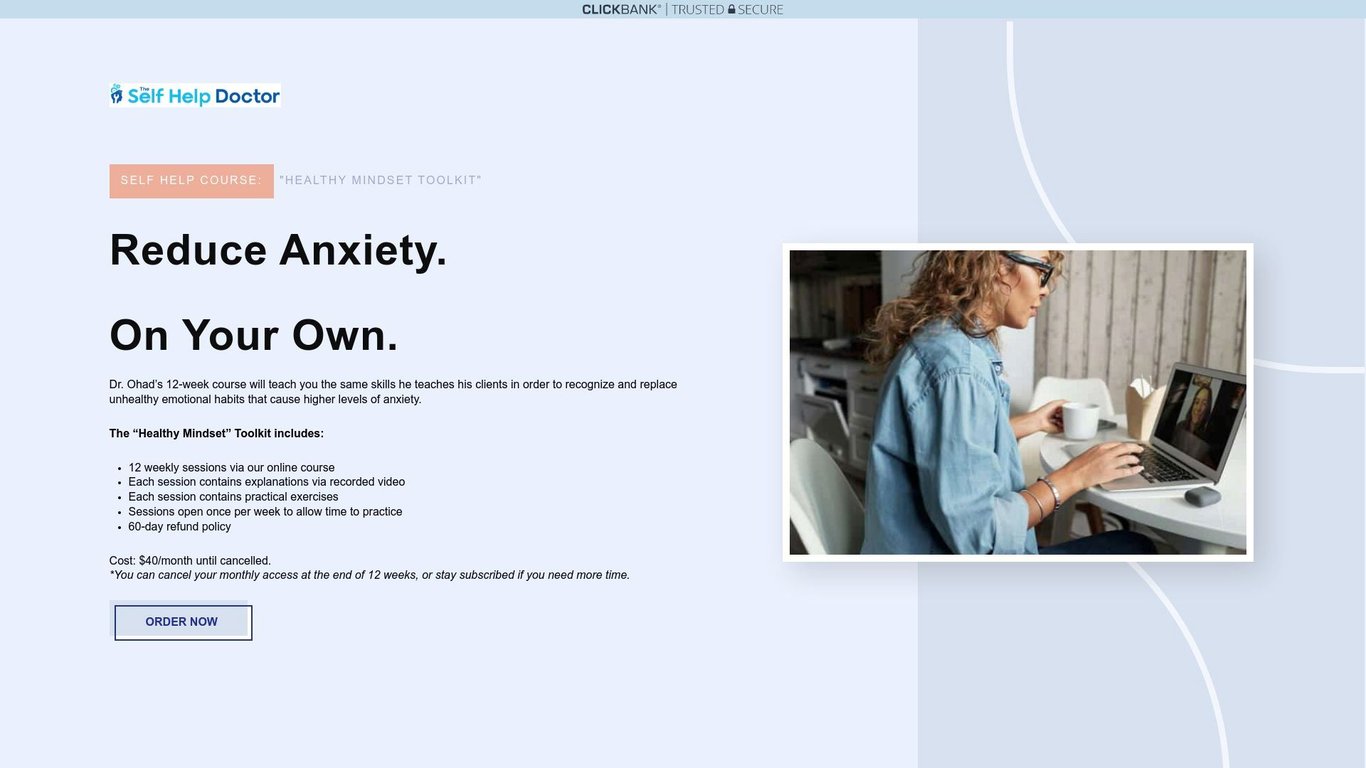 Psychologist-developed self-help course for anxiety & panic attacks