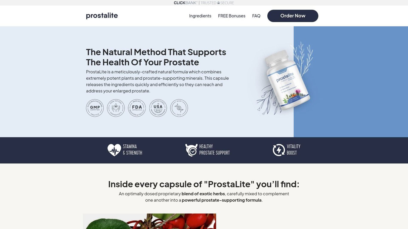 ProstaLite - $4 EPC On Unique “Fatty Prostate Relieving” Formula