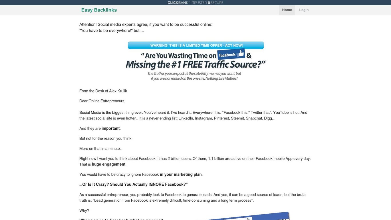 Easy Backlinks Screenshot