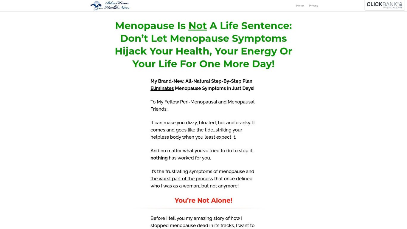 The Menopause Solution - Blue Heron Health News