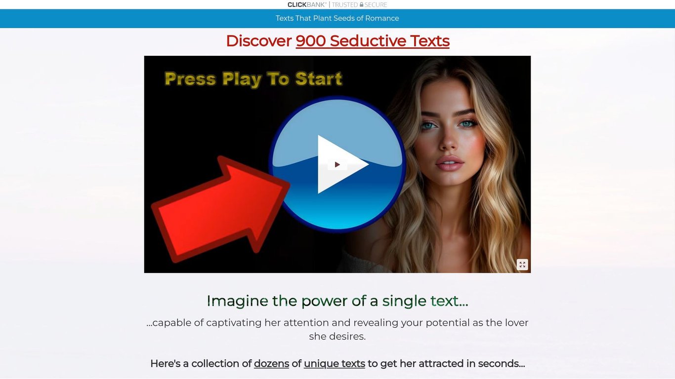 900 Seductive Texts | 75% front commissions and 75% on upsells