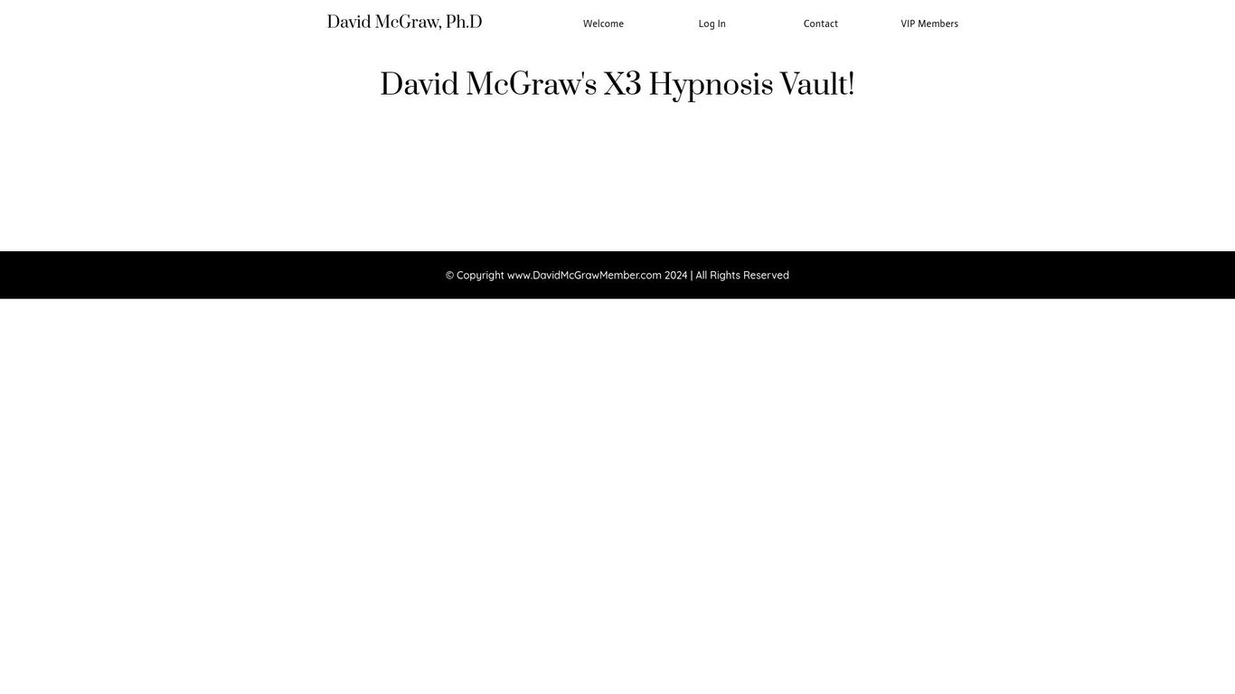 David McGraw, Ph.D VIP Membership (Over 100 Unique Hypnosis Sessions)