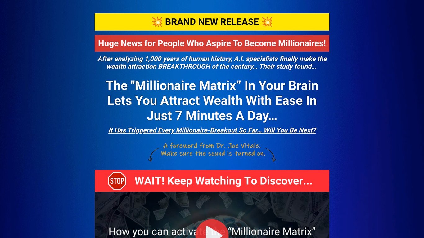 [2024 NEW] Millionaire Matrix Code - A.I. + Wealth Manifestation Angle