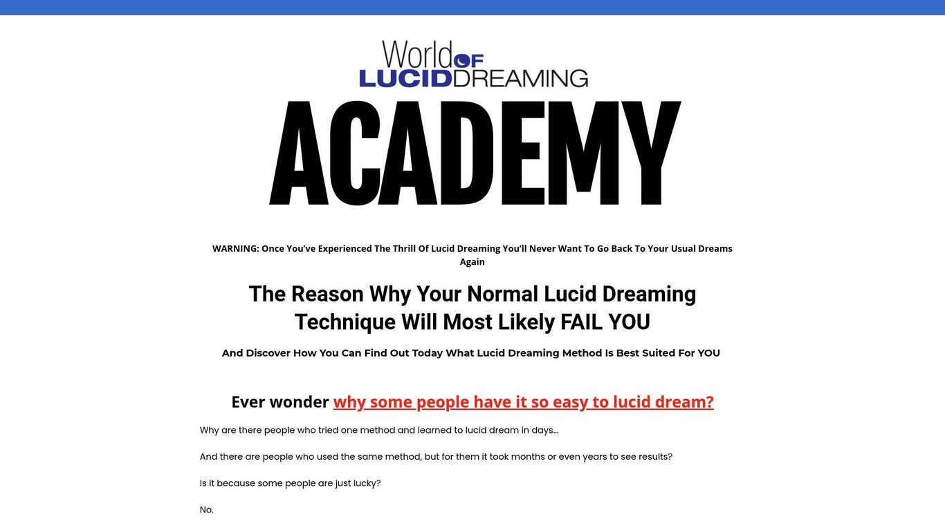 World of Lucid Dreaming Academy