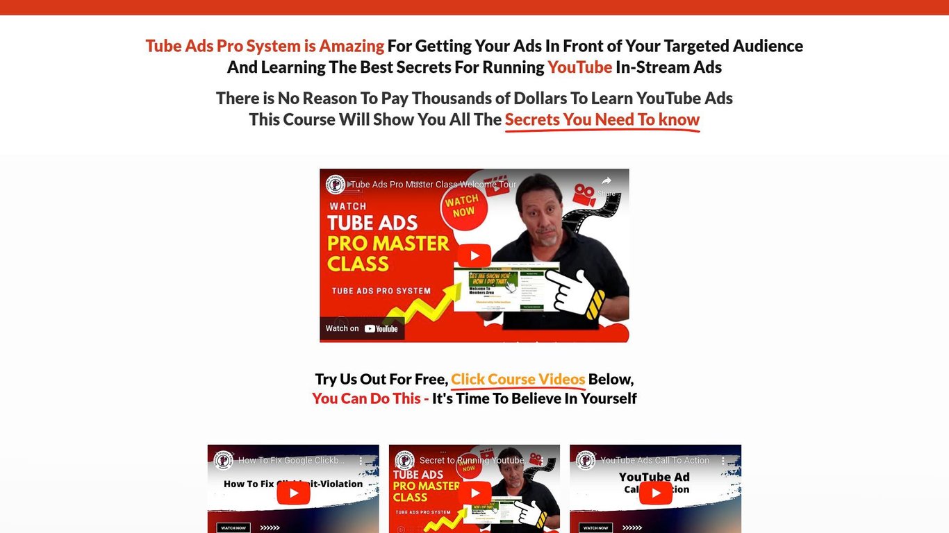 Tube Ads System -  Upsell To Four Products On Funnel To Promote