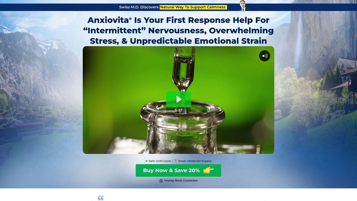 Anxiovita® - First-To-Market Solution In Booming Anxiety Niche!