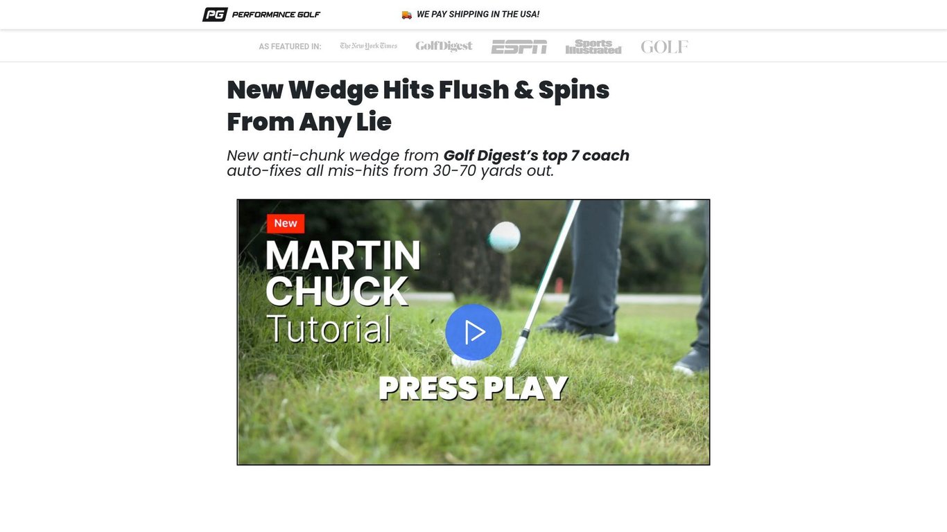 Performance Golf - ONE Wedge - NEW Offer on Clickbank with High EPCs!