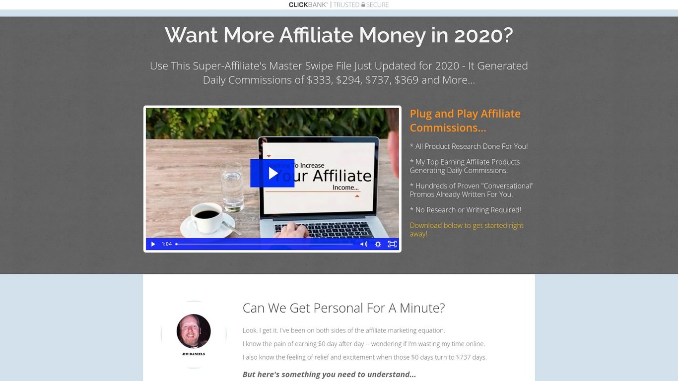 Jim Daniels 2020 Affiliate Marketing Master Swipe File