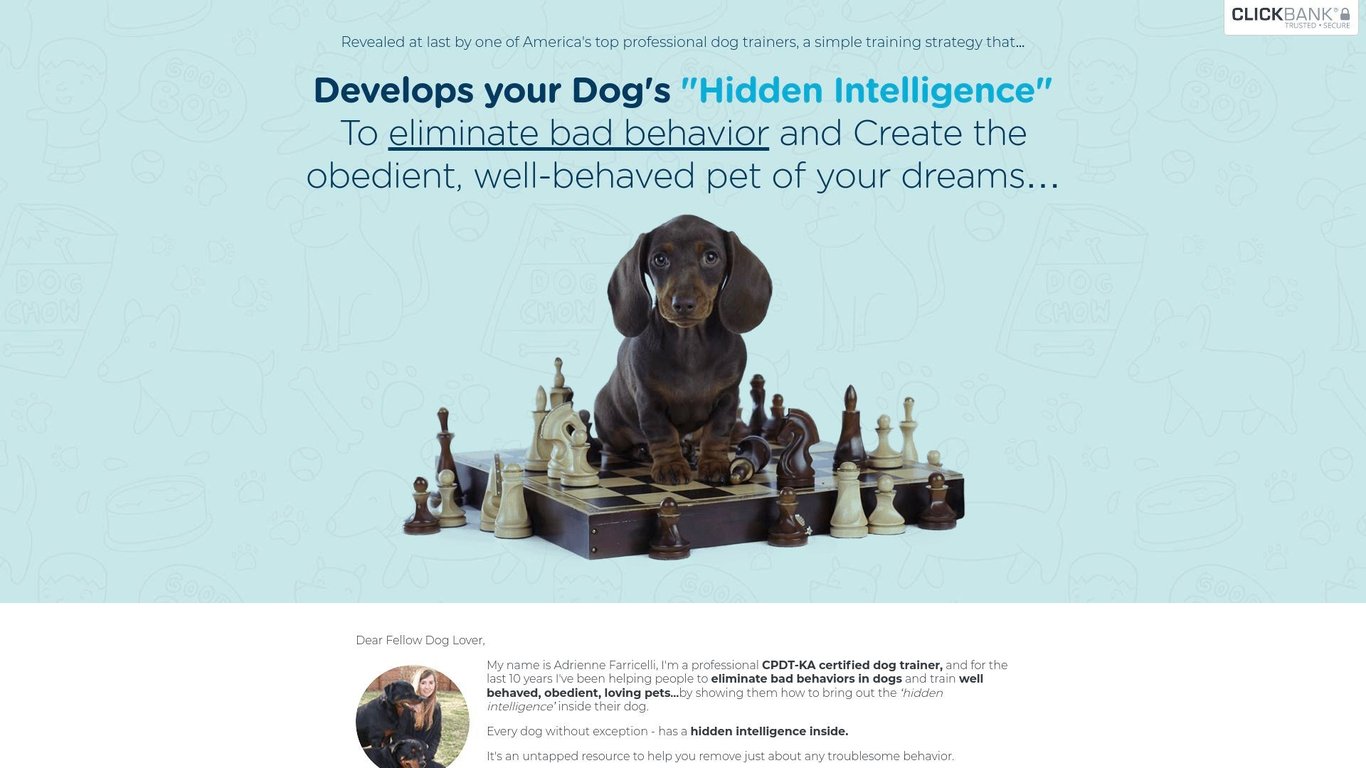 Brain Training for Dogs - Unique Dog Training Course! Easy Sell!