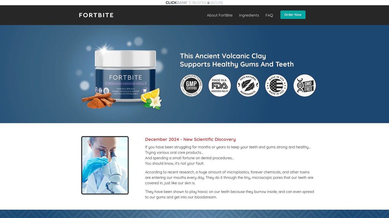 FortBite - Unique Volcanic Clay for Strong Gums & Teeth