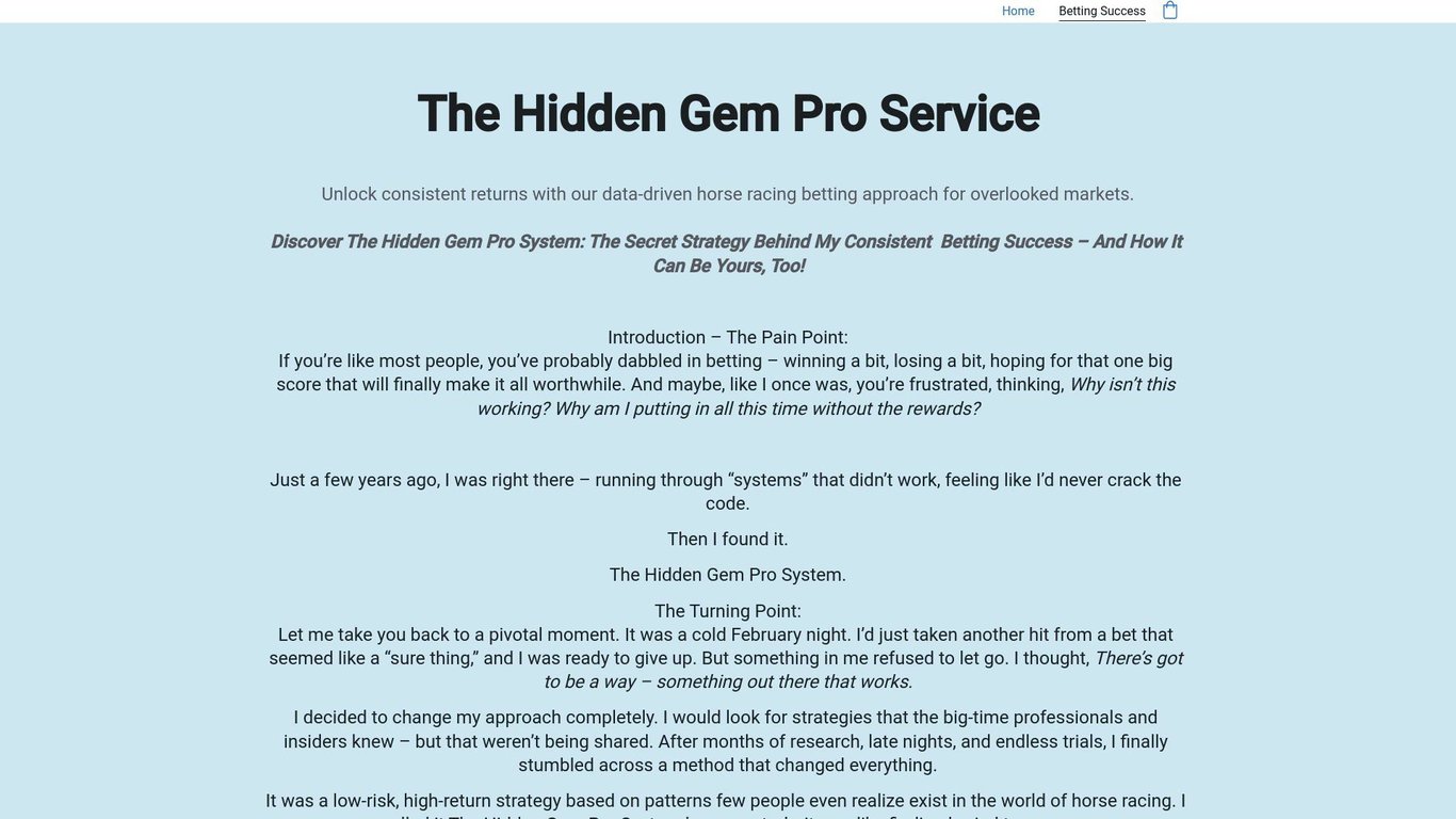 The Hidden Gem Pro Service Screenshot