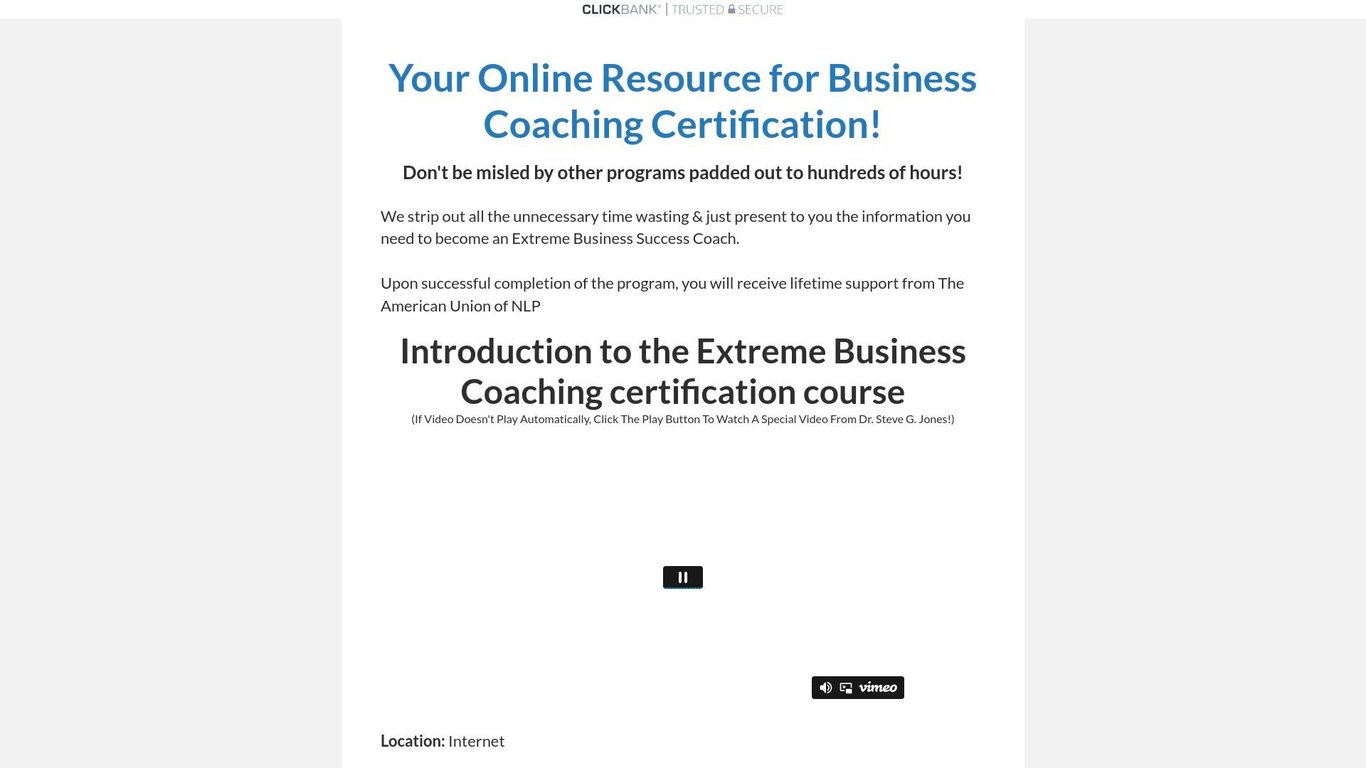 Business Coaching Certification Program