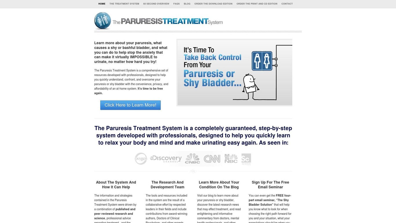 The Paruresis Treatment System