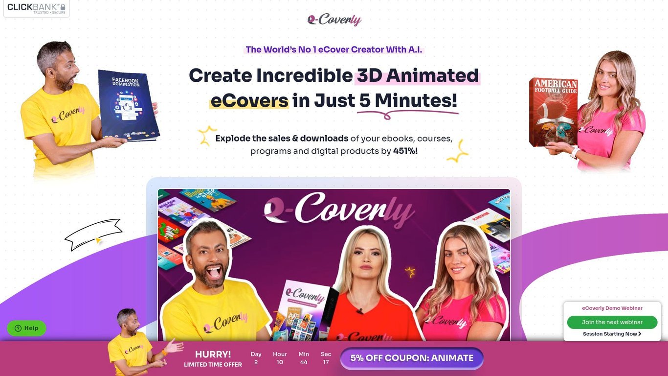 eCoverly - World's No 1 Animated eCover Creator - Make $500+ Per Sale!