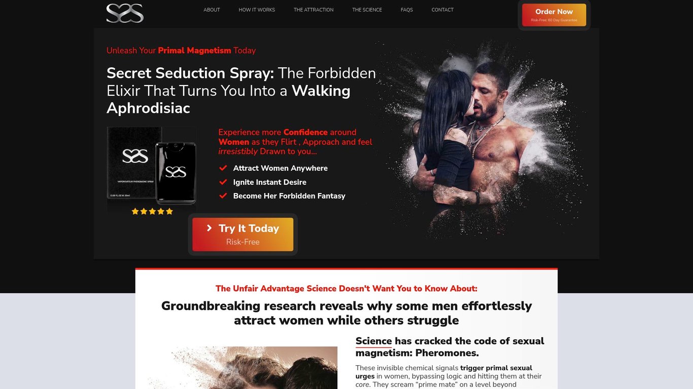 Pheromone Spray For Men - PPC Traffic Screenshot