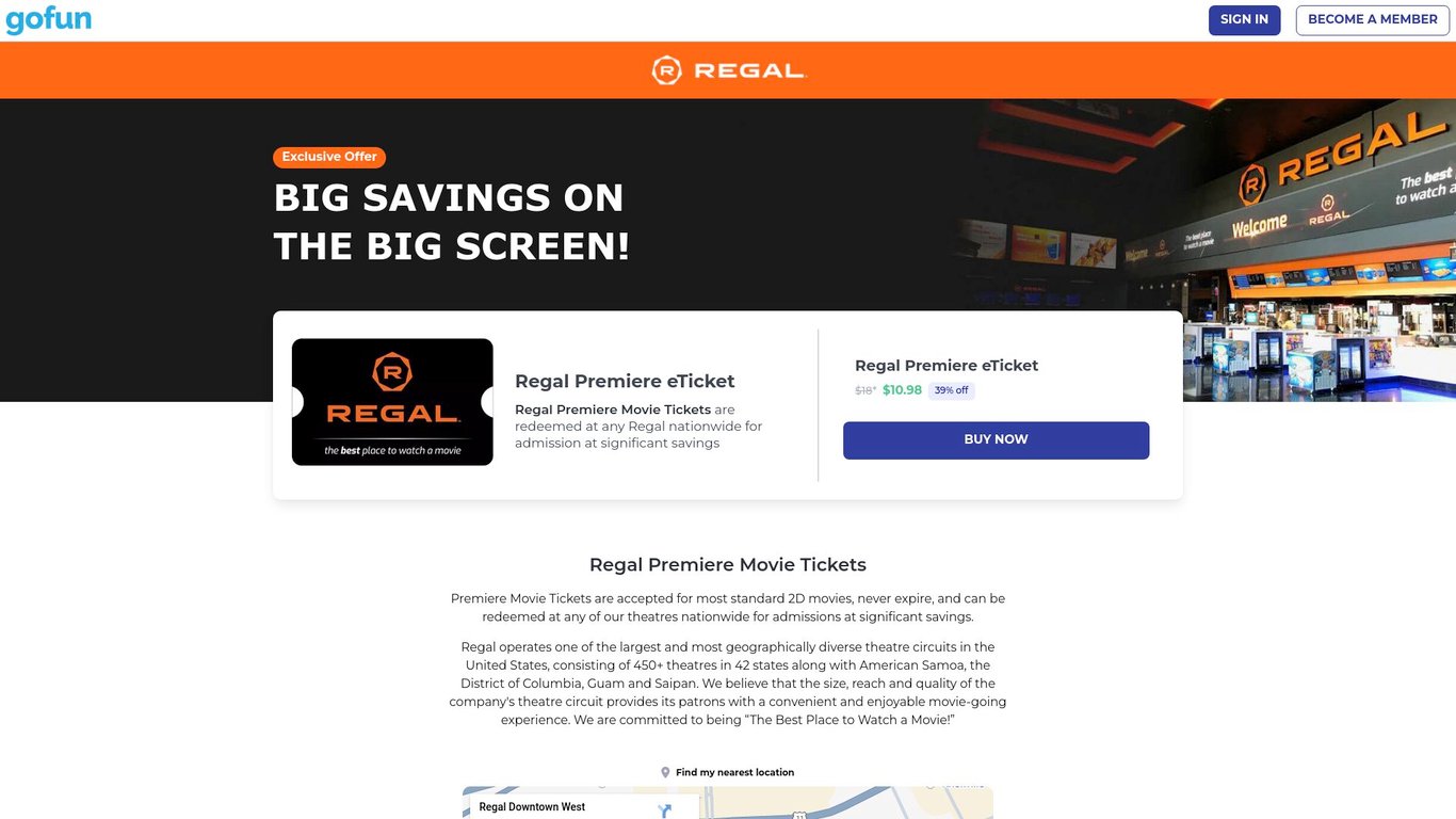 PROMOTE NOW- 40% OFF REGAL E-TICKETS--NATIONWIDE BRANDED OFFER!