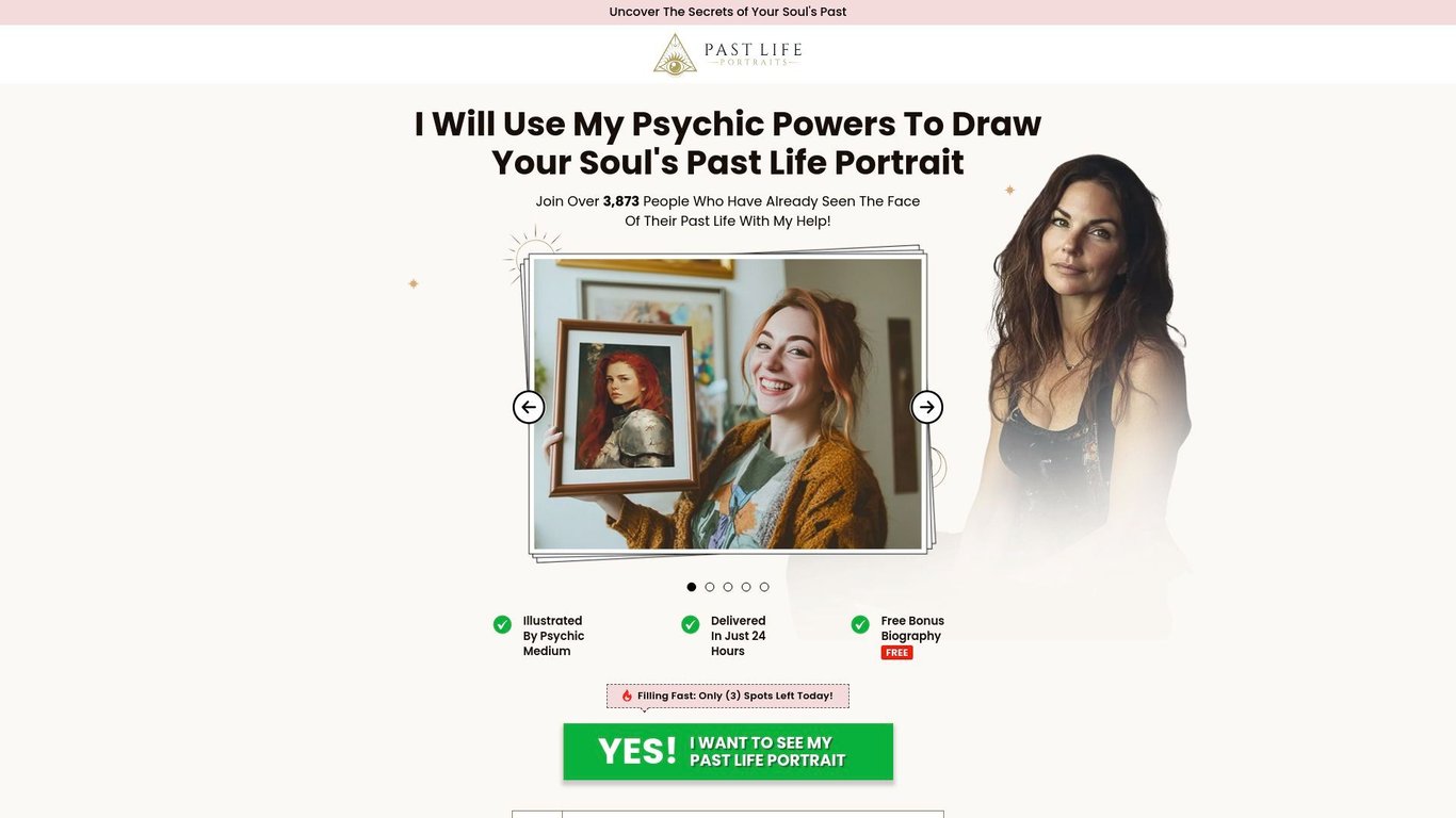 Past Life Portraits - New Soulmate Style Offer For 2025 with Huge EPCS