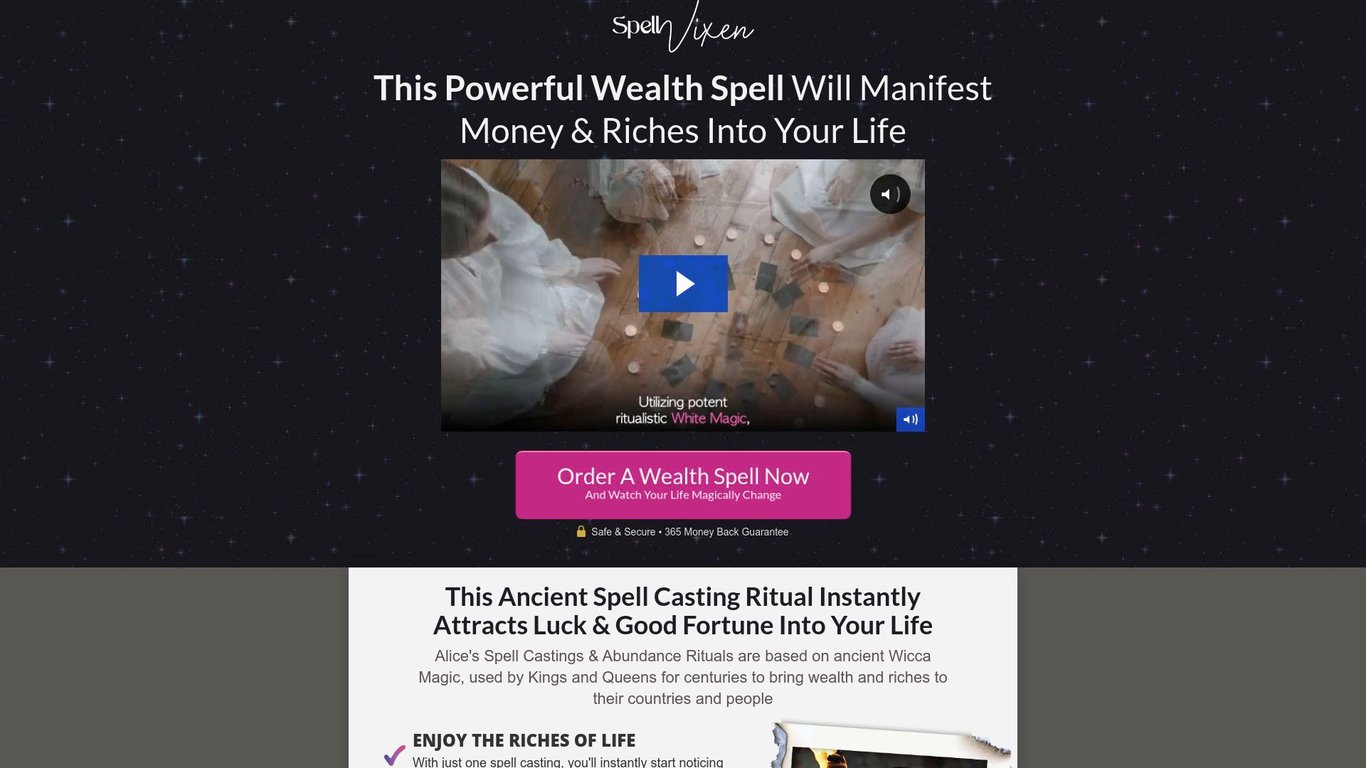 SpellVixen - Wealth Spell Casting by Priestess Alice - Manifest Wealth