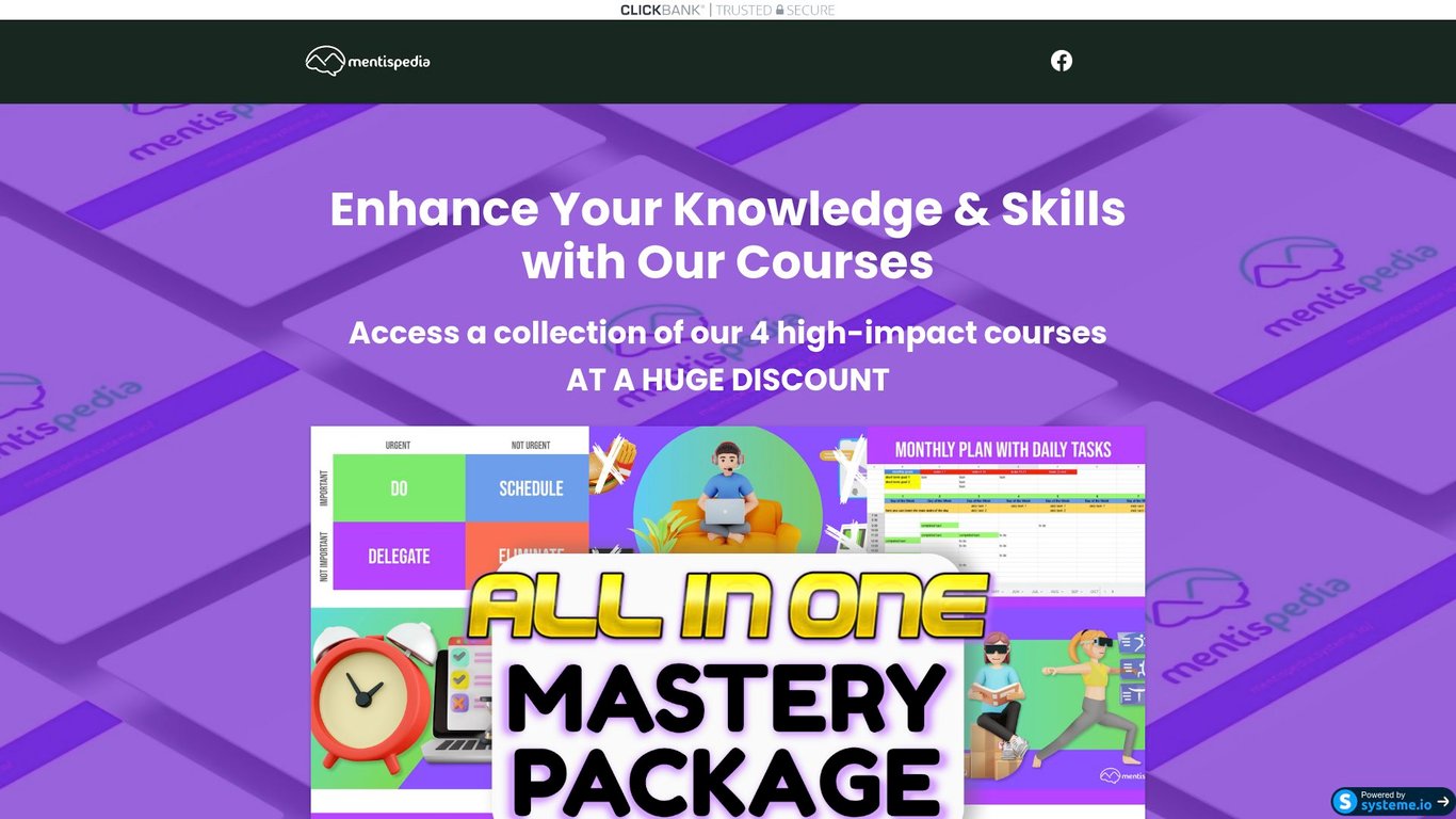 BUNDLE: 4 online courses. Goal Setting, Time Management, Focus