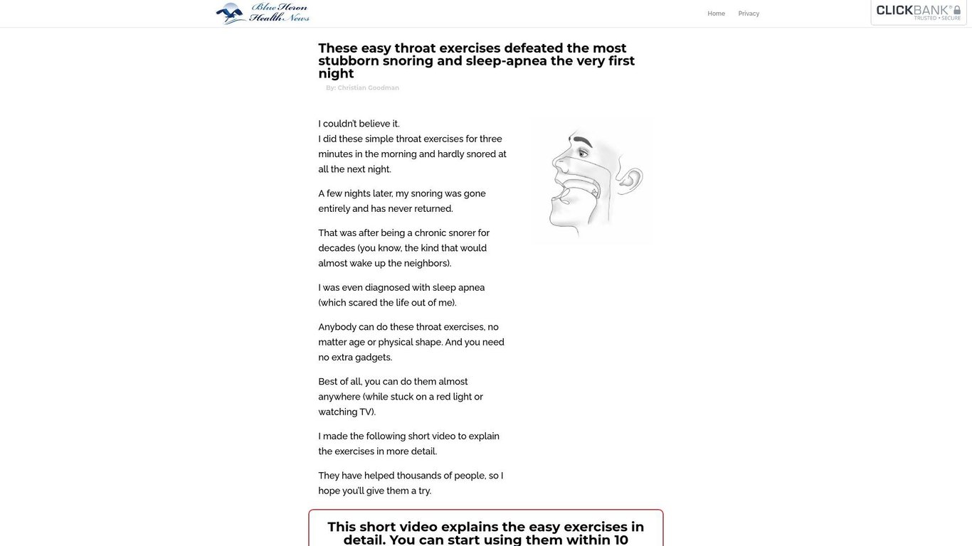 The Stop Snoring and Sleep Apnea Exercise Program