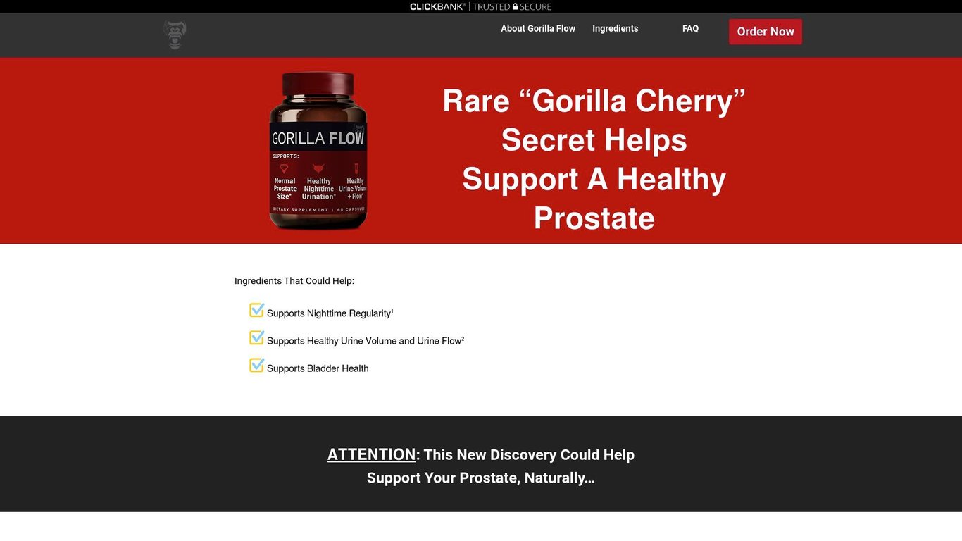 GORILLA FLOW - PROSTATE SUPPLEMENT OFFER - 65% Rev Share