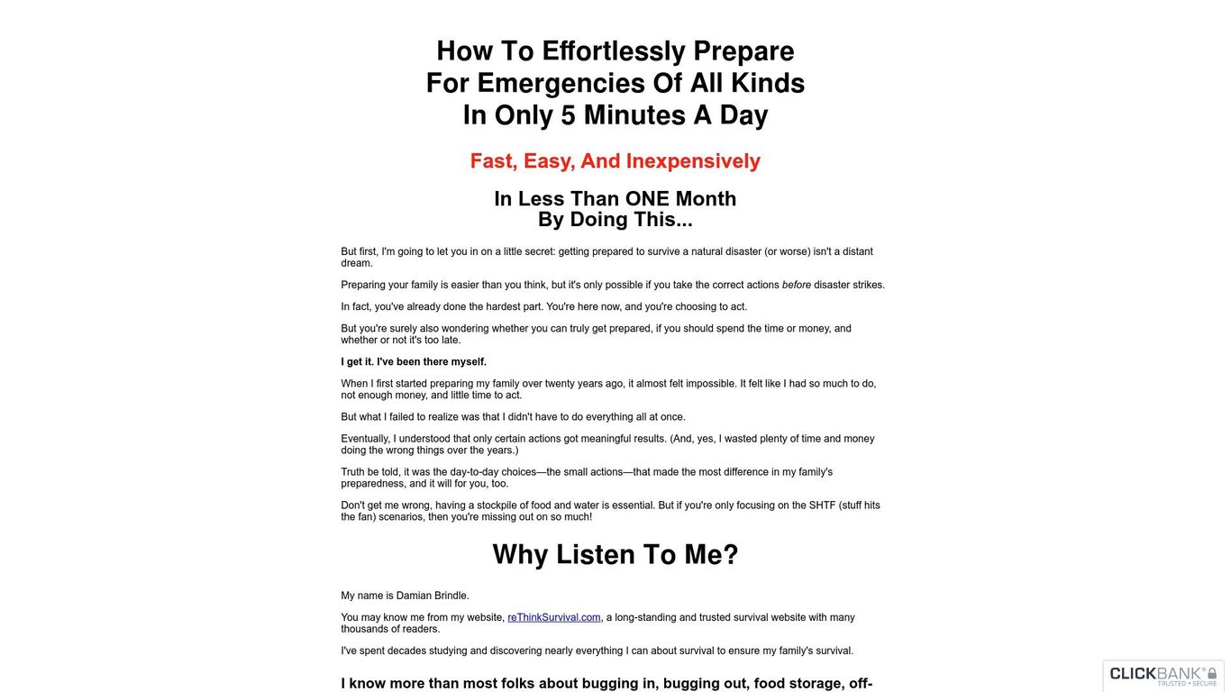 5 Minute Survival Blueprint