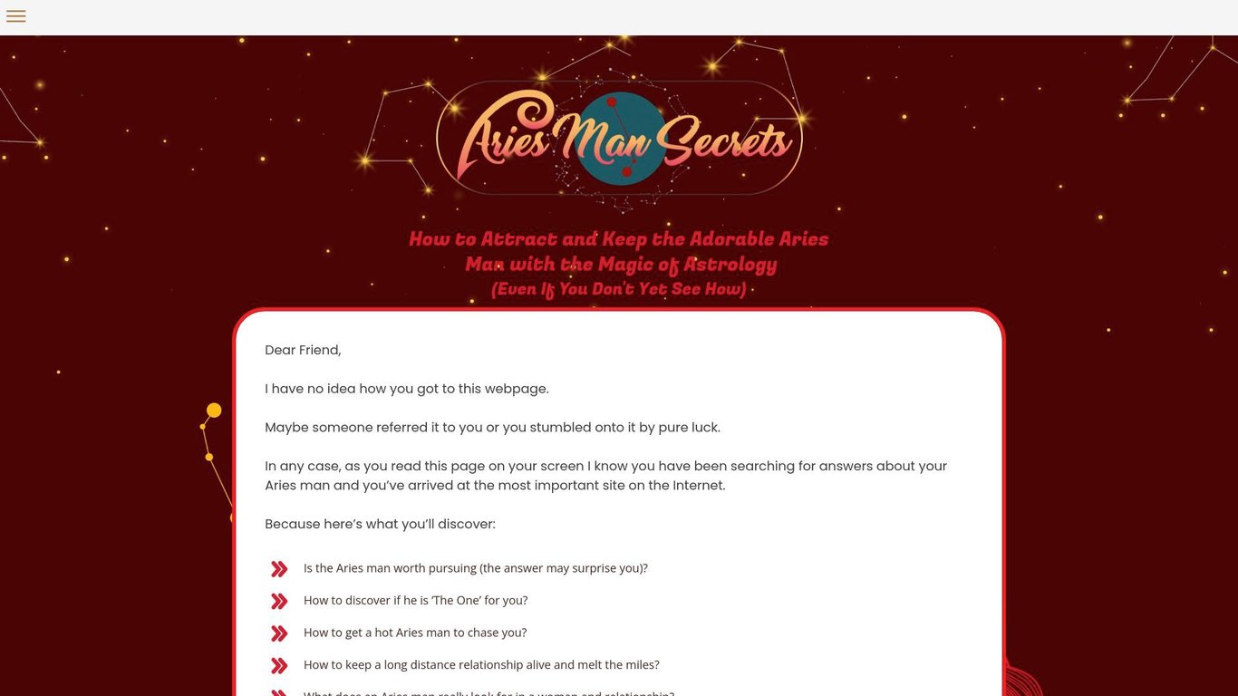 Aries Man Secrets: Desperate Buyers Urgently Need These Cosmic Secrets