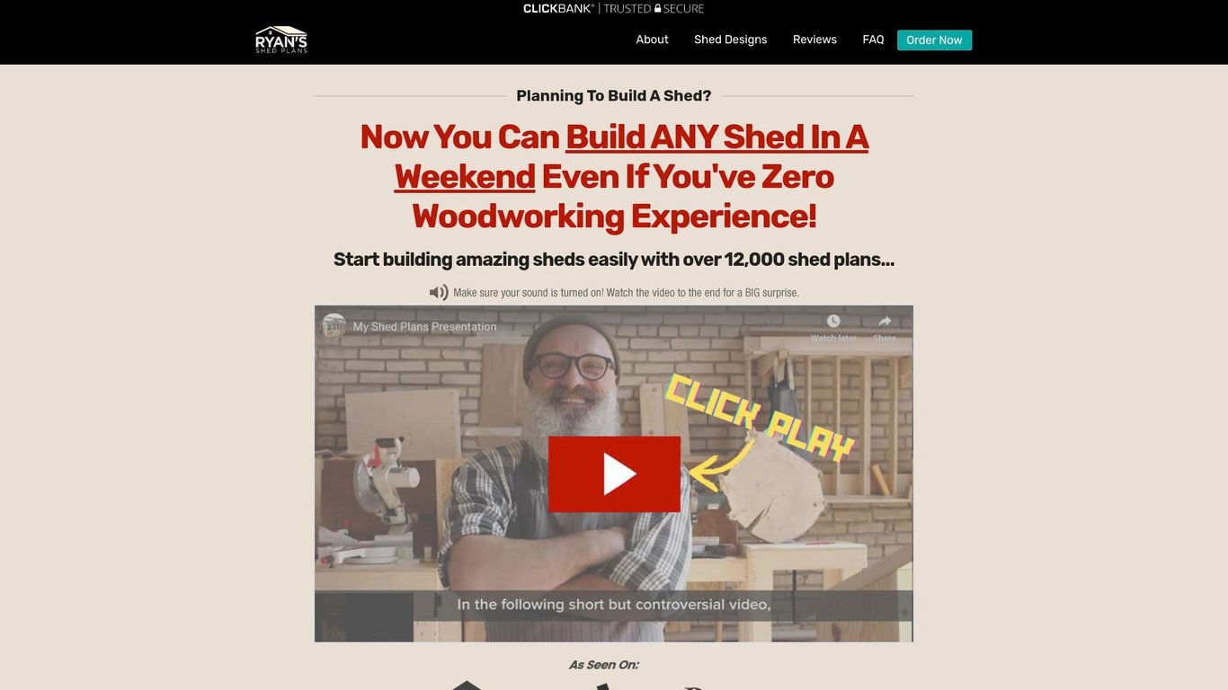 My Shed Plans *Top Aff Makes $50k/month!* ~9% Conversions