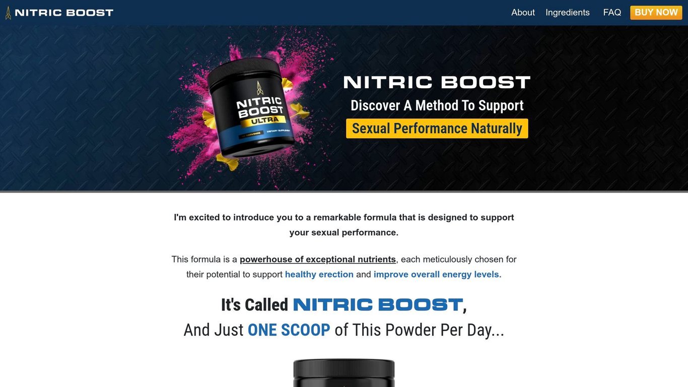 NITRIC BOOST-New Explosive Blockbuster ED Offer-Crazy High CVR & AOV