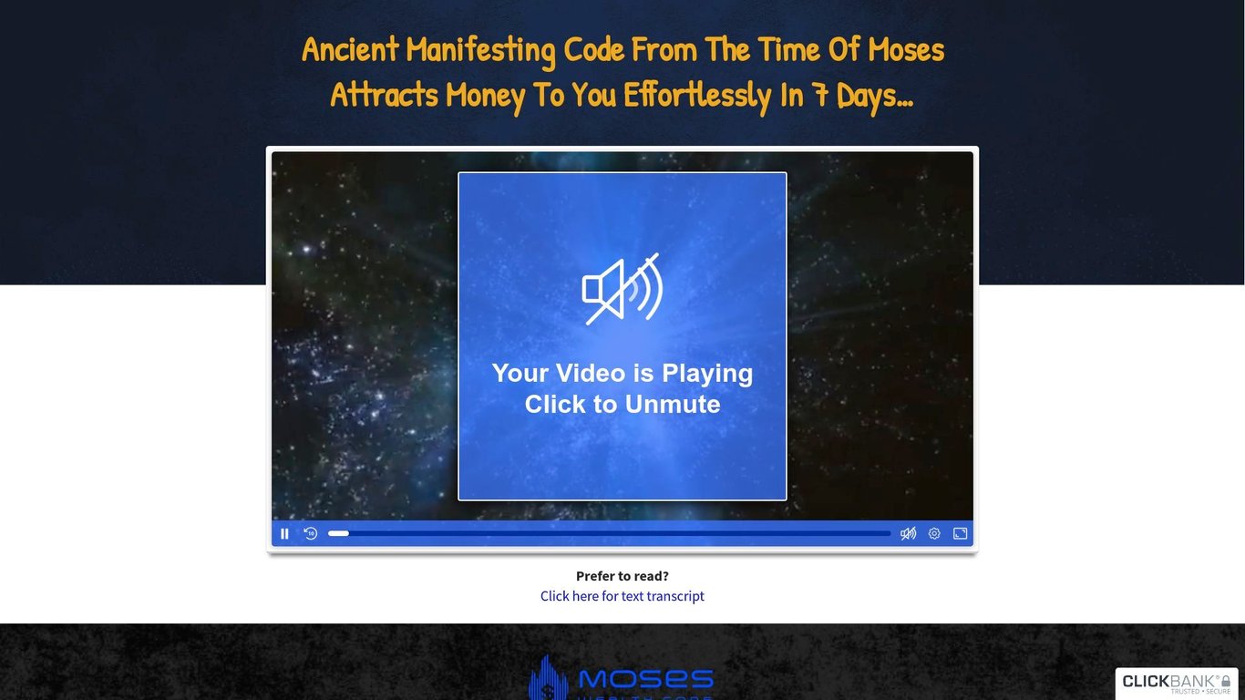 Moses Wealth Code - [New Offer - November 2024!]