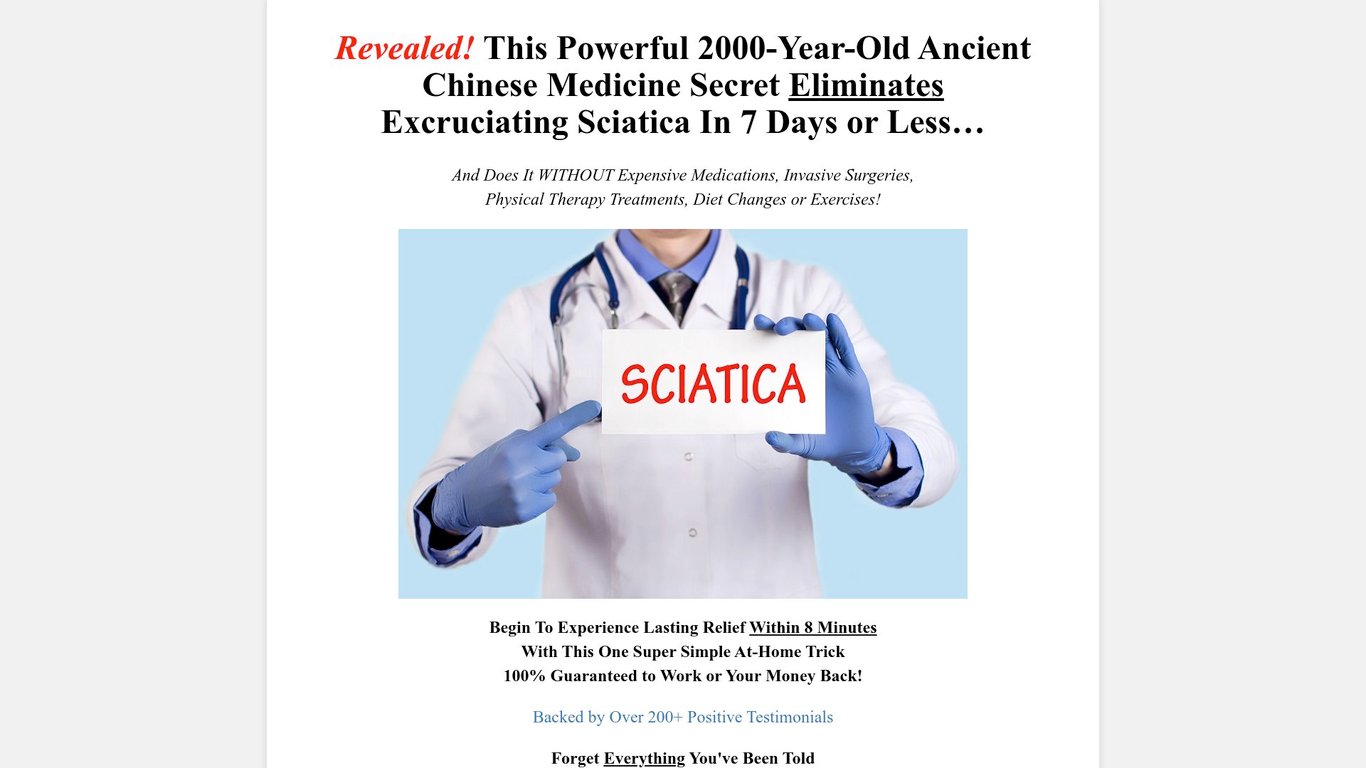 Relief Sciatica Naturally - Top Converting Sciatica Offer On Cb!