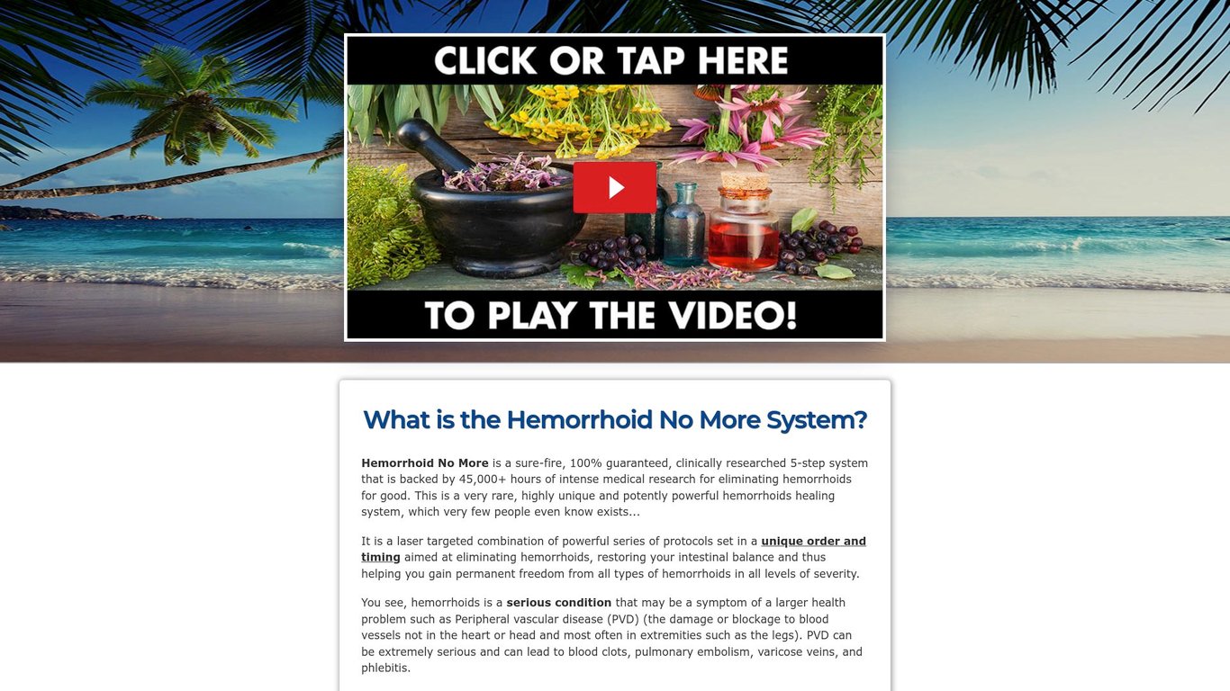 Hemorrhoid No More (tm) ~ Top Converting Hemorrhoids Offer On CB!