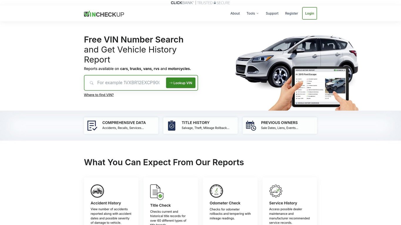 VINCHECKUP.com - Instant Vehicle History Reports