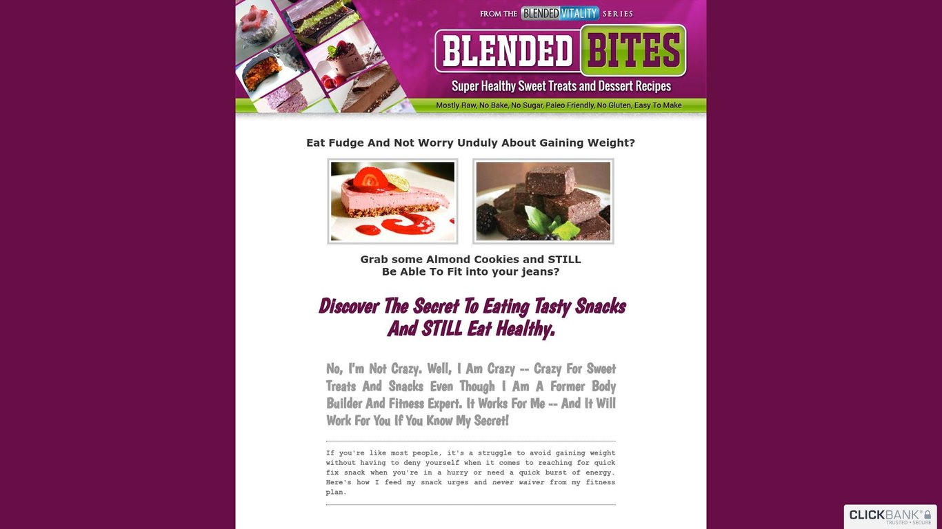 The Blended Bites Healthy Snack And Dessert Recipe Collection