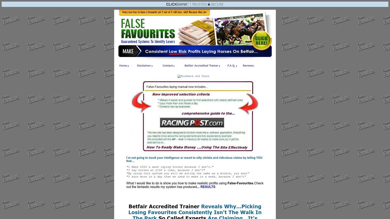 False favorites High Quality Horse Racing System Proven To Win