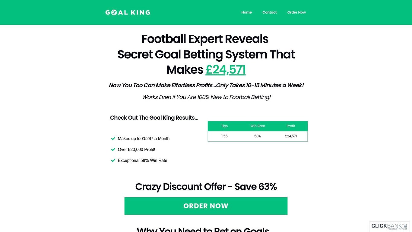 Goal King Football Tips - Many Affs Earn $1+ a Click!