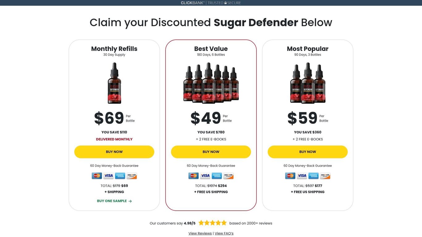 Sugar Defender - Blood Sugar Support