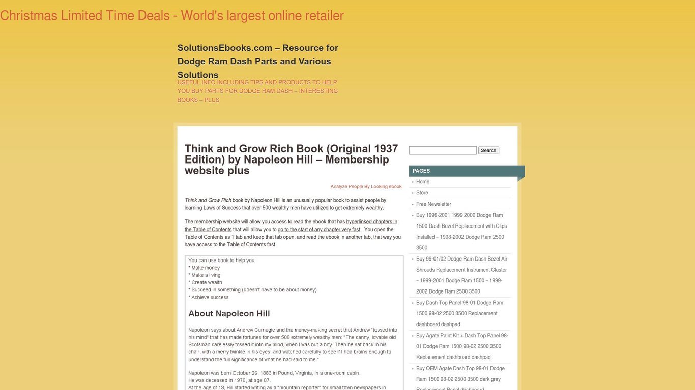 Think & Grow Rich (original 1937) ebook - & Forum - Membership website