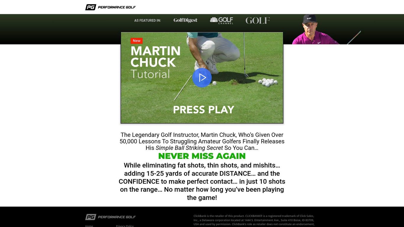 Performance Golf - Simple Strike Sequence - NEW Offer on Clickbank!