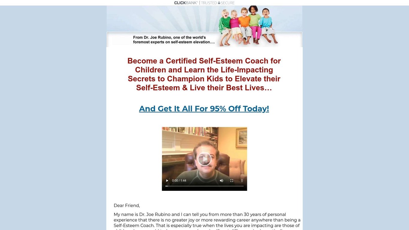 Self-Esteem Elevation for Children Coaching Certification