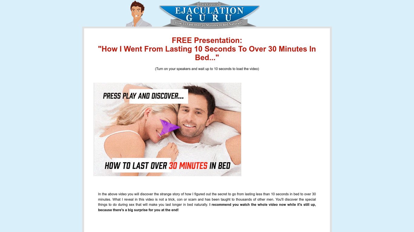 Ejaculation_Guru - Breakthrough Sales Video For Last Longer Niche