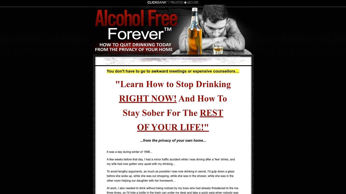 Alcohol Free Forever (TM) - Revamped for 2019 + $75 BONUS!