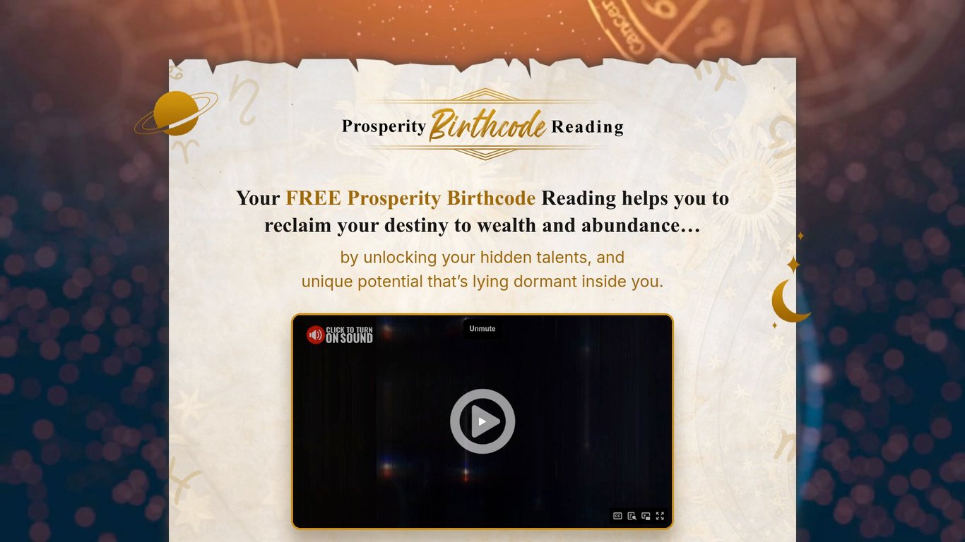 Prosperity Birth Code Reading - Wealth Manifestation 