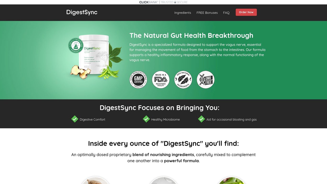 DigestSync - $4 EPC On Our Unique Gut & Vagus Nerve Formula