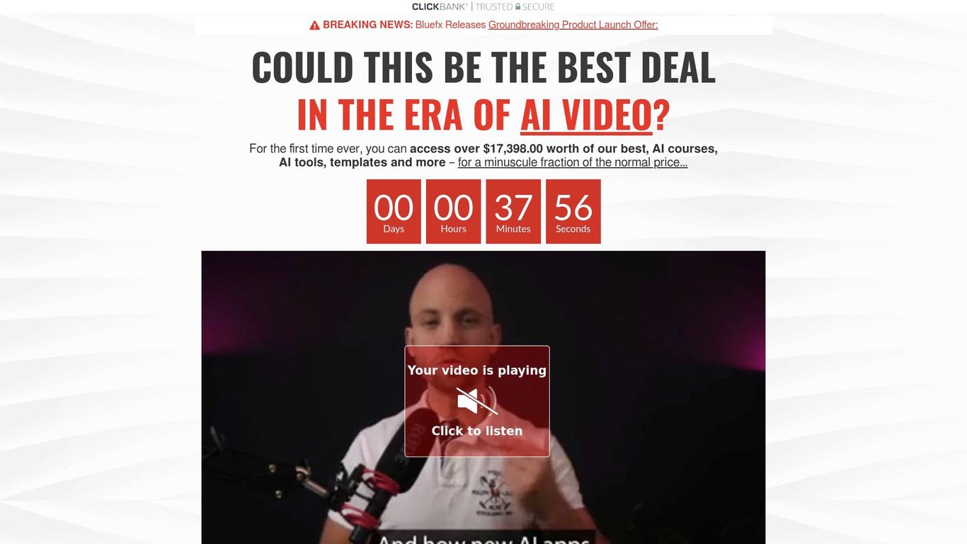 AI Video Bundle  - Promote the most profitable A.I offer (EPC $4.2)