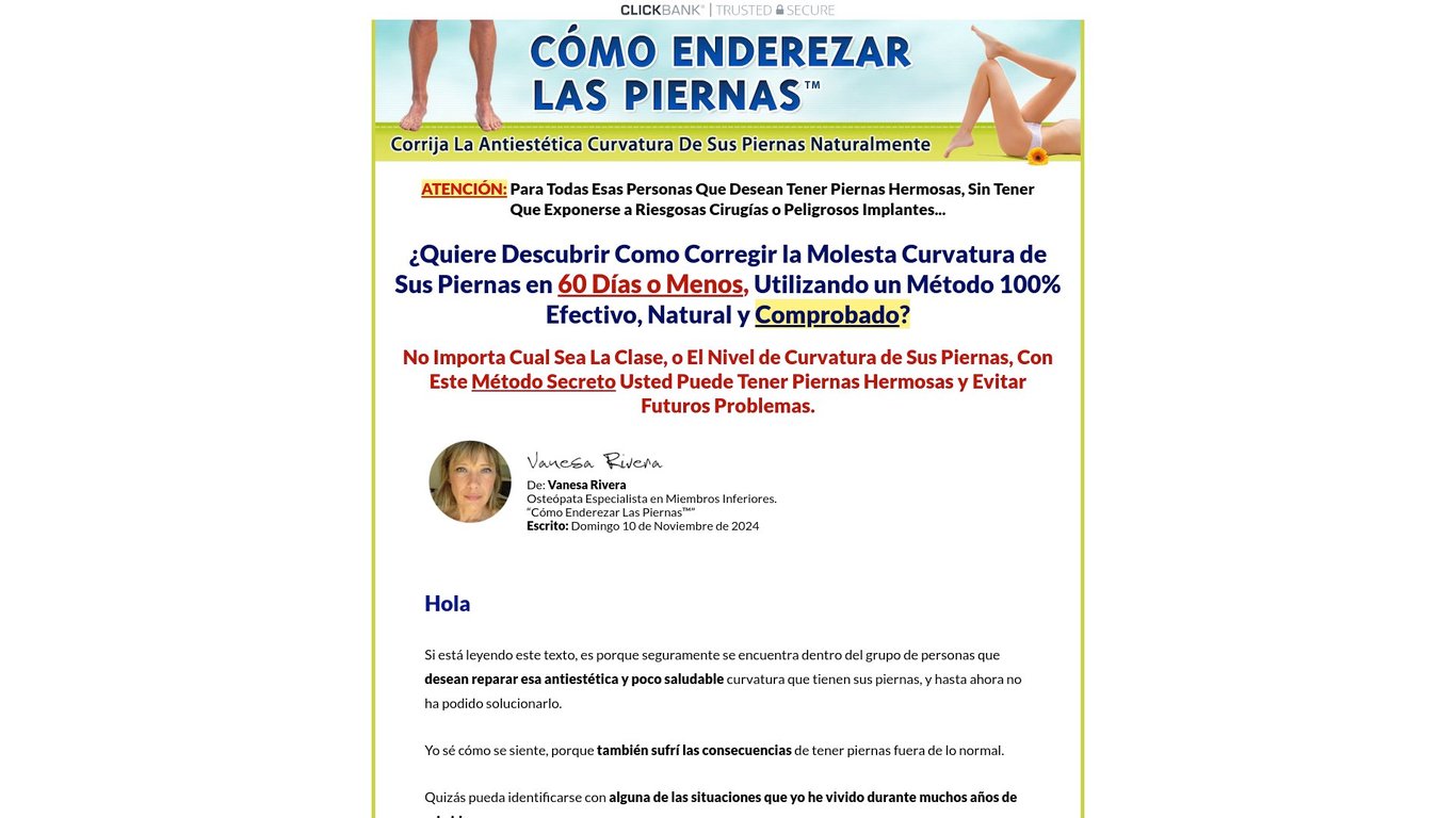 Enderezar Las Piernas. Único! Comisión 90%.